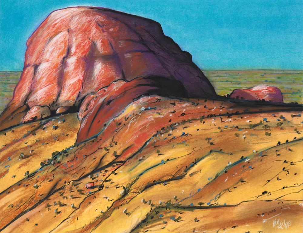 Mal Leckie comparable auction result: mal leckie 1952 desert dome kimberley 1989 pastel 61 x 79 cm frame 91 x 108 x 5 cm