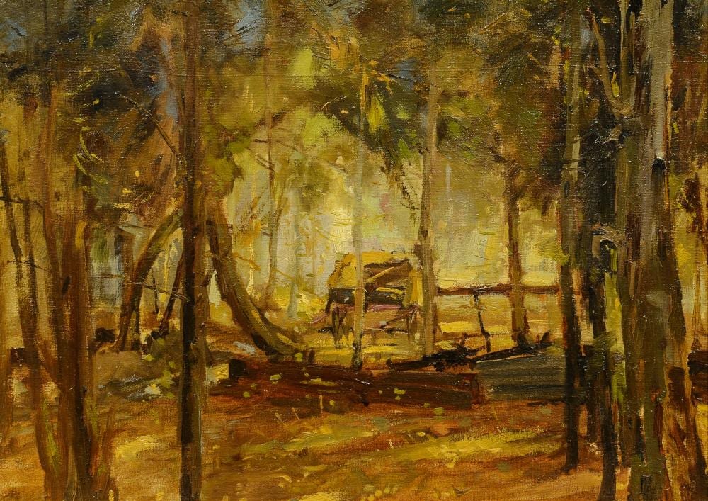 Pieter Wenning comparable auction result: pieter wenning sa 1873 1921 oil wagon in a forest provenance strauss co 26 x 37