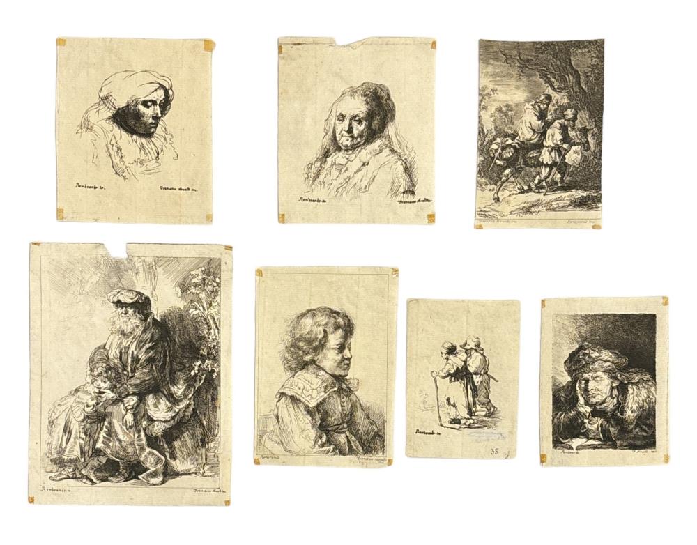 Francesco (1764) Novelli comparable auction result: set di sette incisioni da rembrandt