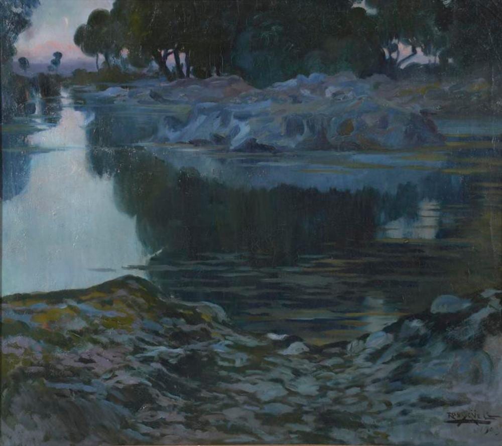 Antoni Ros I Guell comparable auction result: antoni ros i guell 1873 1954 al anochecer banyoles 1903