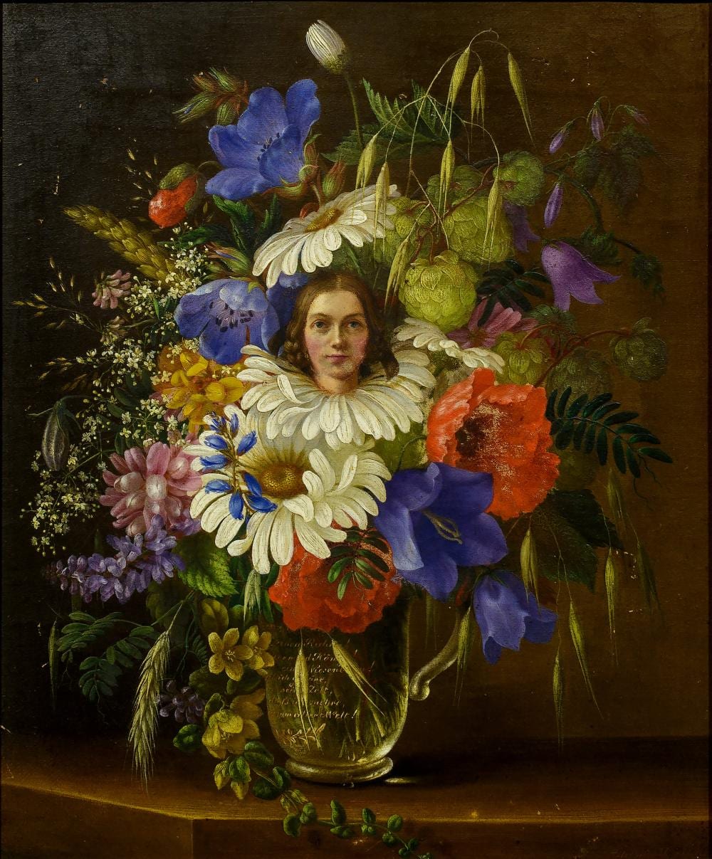 Adelheid Dietrich comparable auction result: adelheid dietrich german 1827 1891 oil still life with self portrait signed 28 x 23