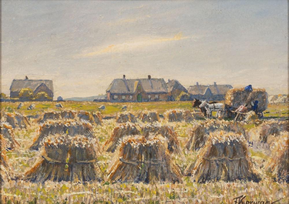 Franz Korwan comparable auction result: franz korwan heinebach 1865 no 1942 harvest on sylt