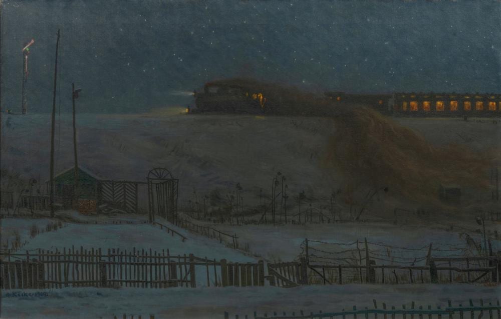 hugo k cke berlin 1876 westerland sylt 1956 night train · Auktionshaus Stahl · 2024-02-24 Hugo Köcke comparable auction result: hugo k cke berlin 1876 westerland sylt 1956 night train