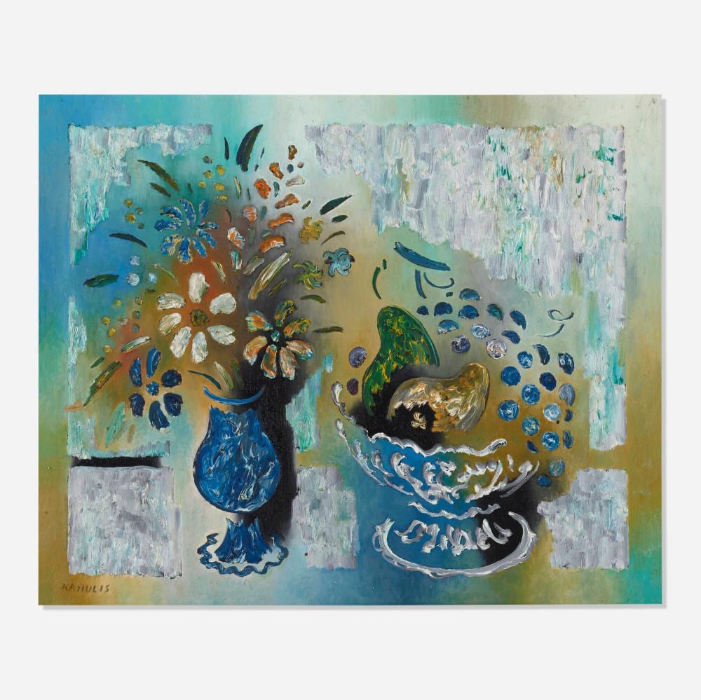 Vytautas Kasiulis comparable auction result: vytautas kasiulis still life with flowers and fruit