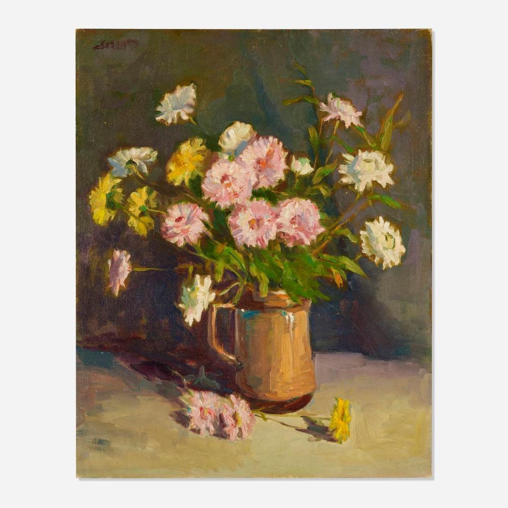 Chuck Fee Wong comparable auction result: chuck fee wong still life with daisies
