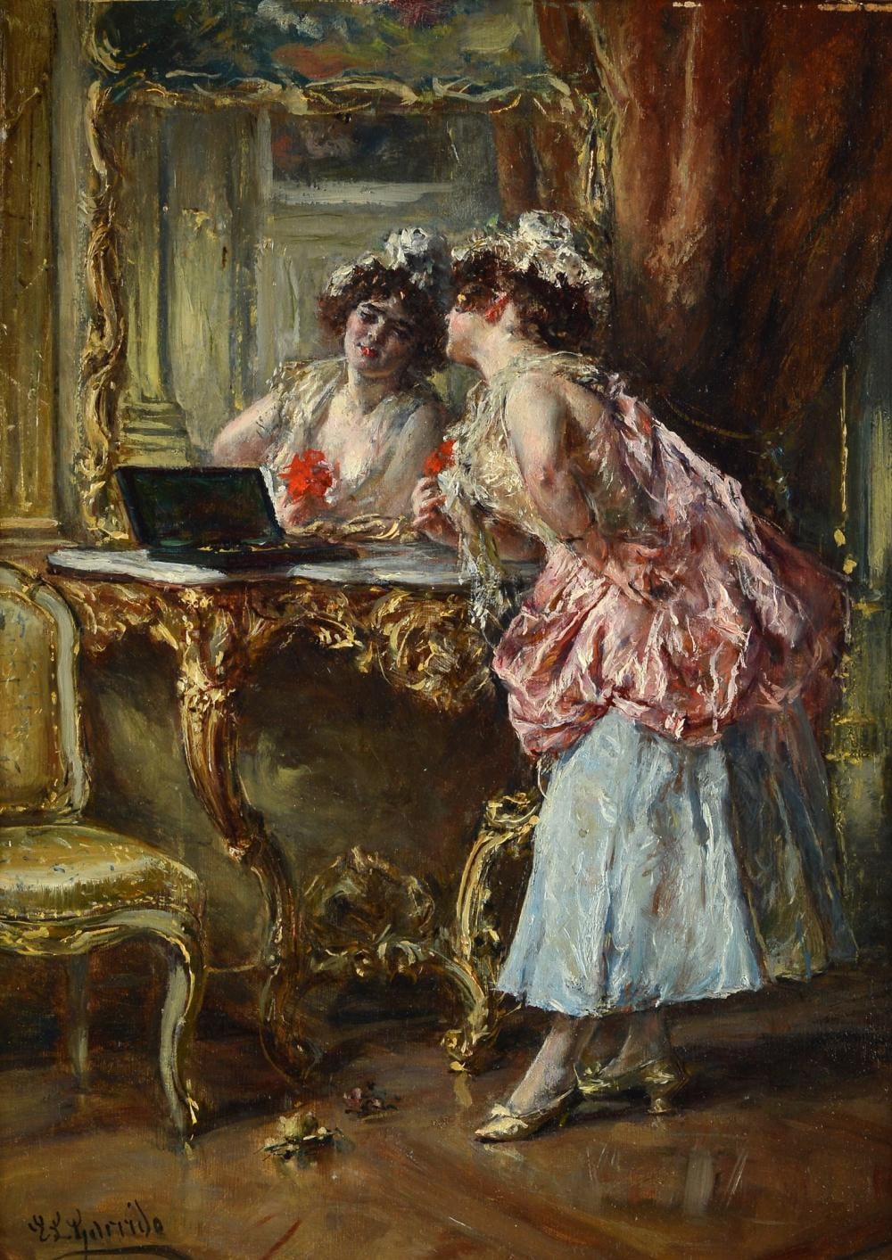 Eduardo Leon Garrido comparable auction result: eduardo leon garrido madrid 1856 caen 1949 donna allo specchio
