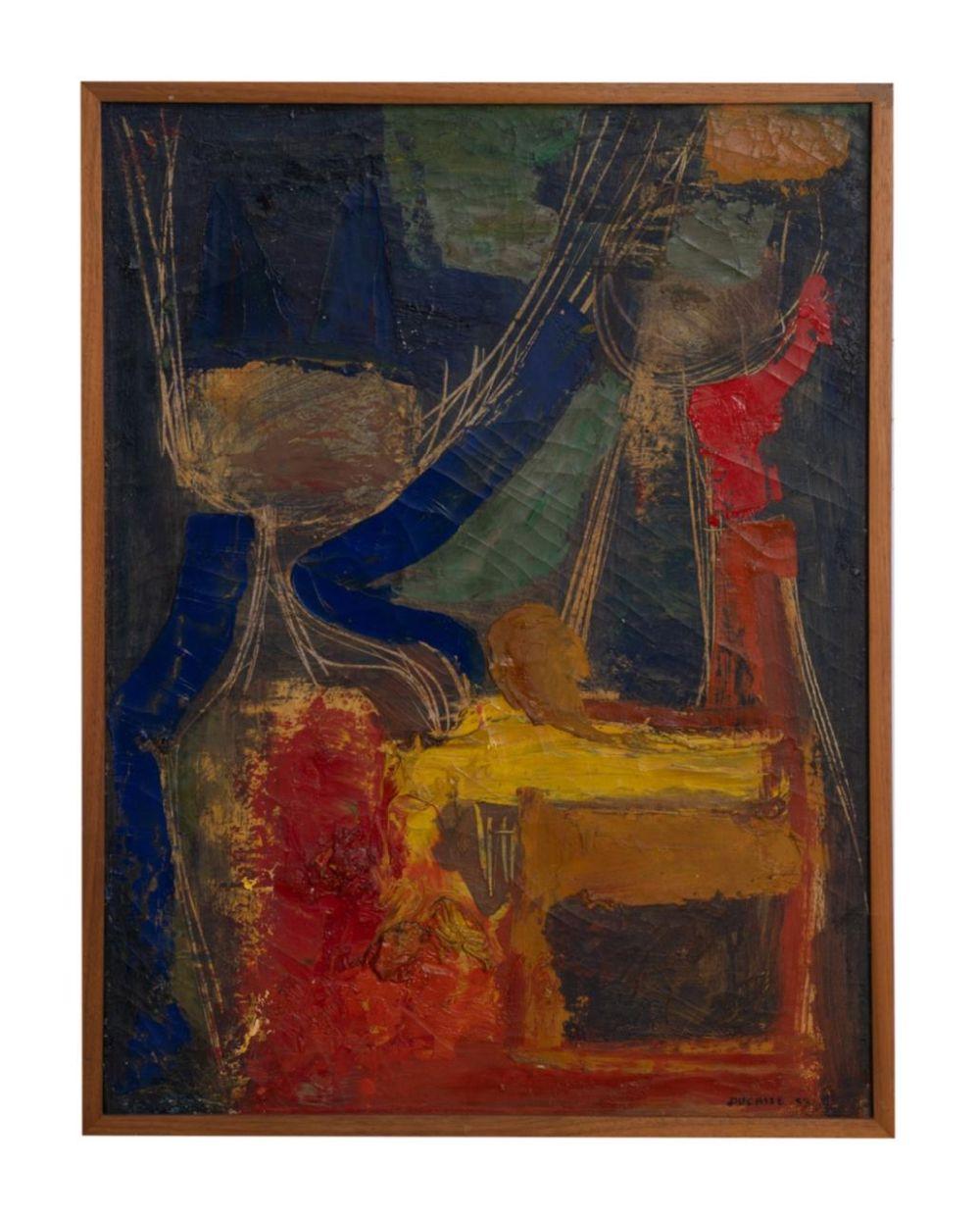 Ralph DuCasse comparable auction result: ralph ducasse absract of two figures o c 1953