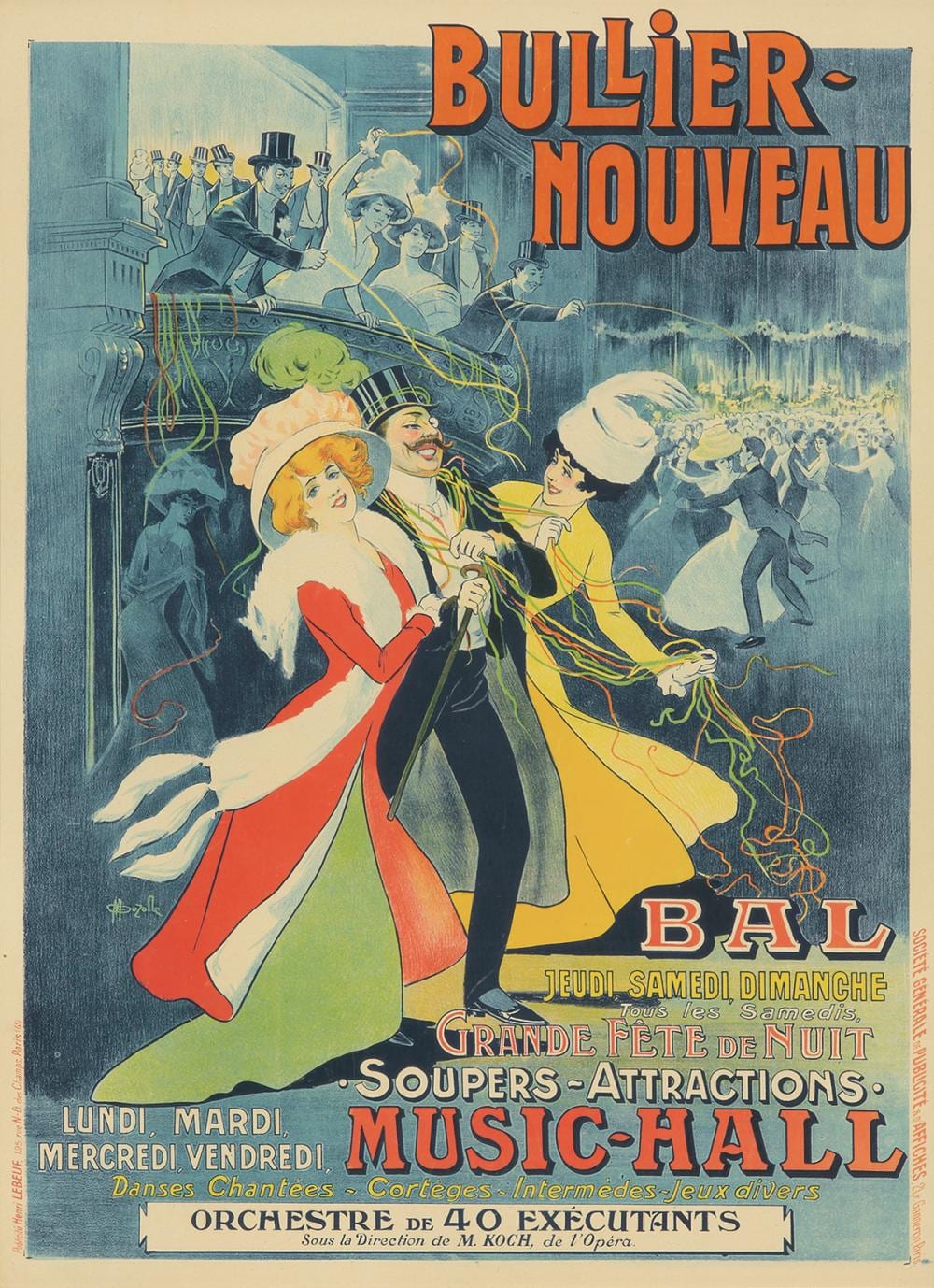 bullier nouveau bal · Poster Auctions International Inc · 2024-03-03 Marcellin Auzolle comparable auction result: bullier nouveau bal