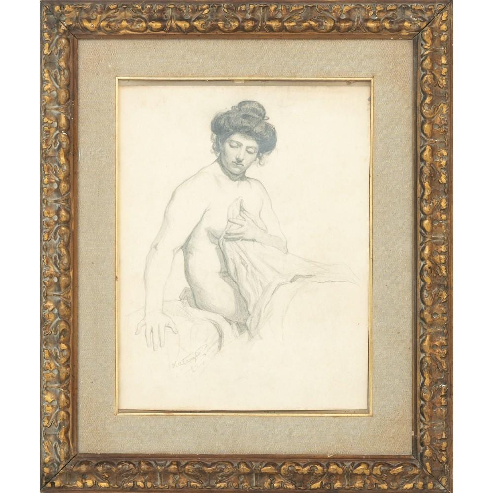 Natale Attanasio comparable auction result: natale attanasio nudo di donna disegno
