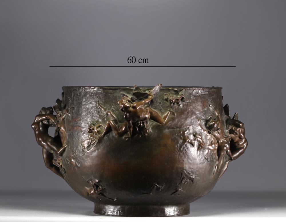 Gustave Joseph Cheret comparable auction result: gustave joseph cheret 1838 1894 imposing bronze jardiniere decorated with naiads and butterflies