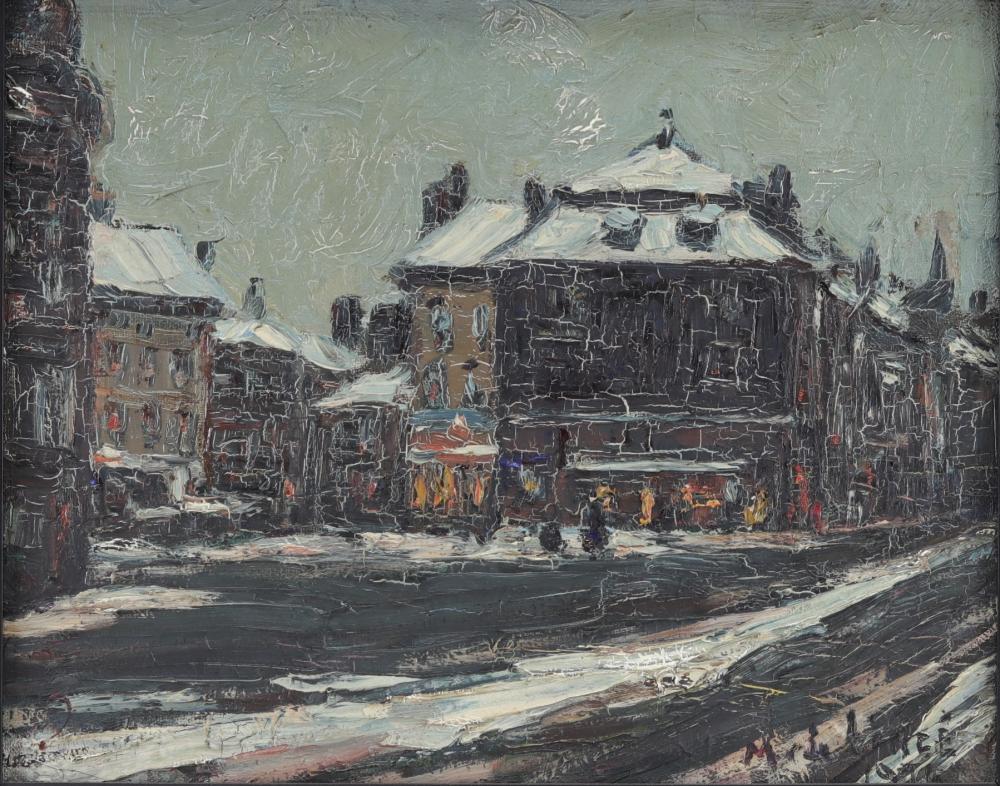 Marcel de Lince comparable auction result: marcel de lince 1886 1958 soir de degel sur la gaffe oil on canvas