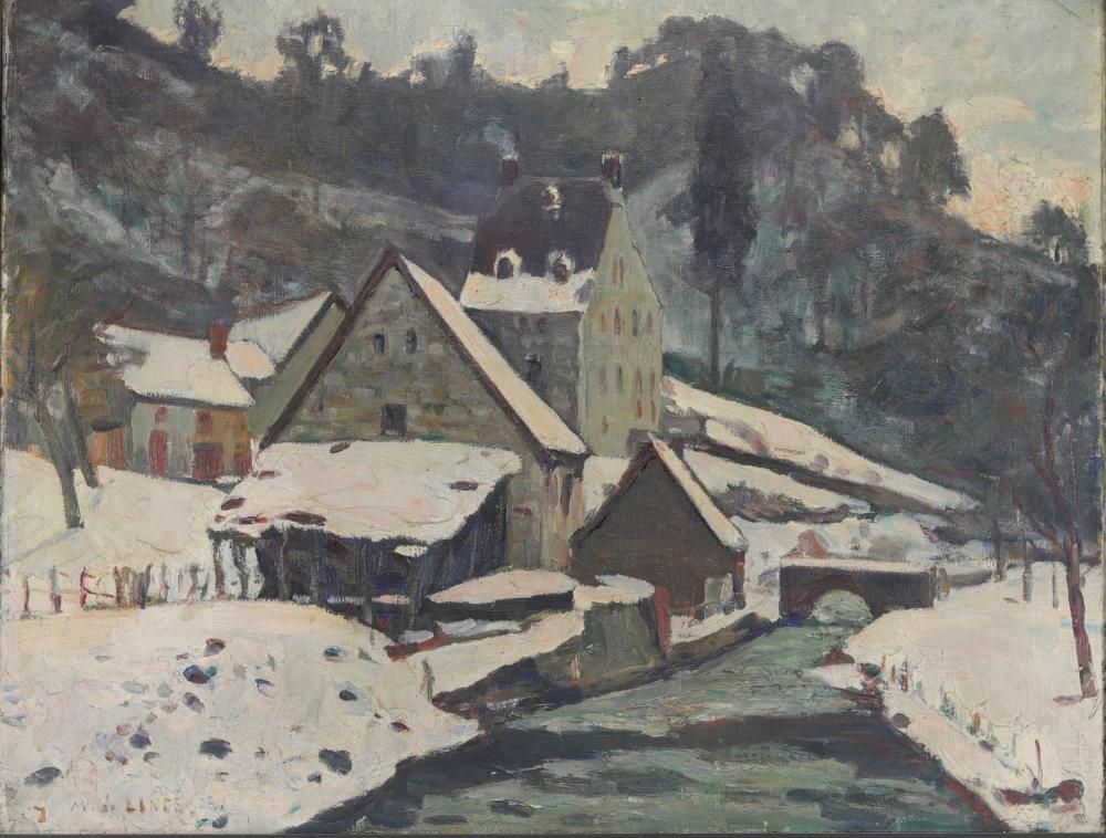 Marcel de Lince comparable auction result: marcel de lince 1886 1958 be bonnet in the snow oil on canvas