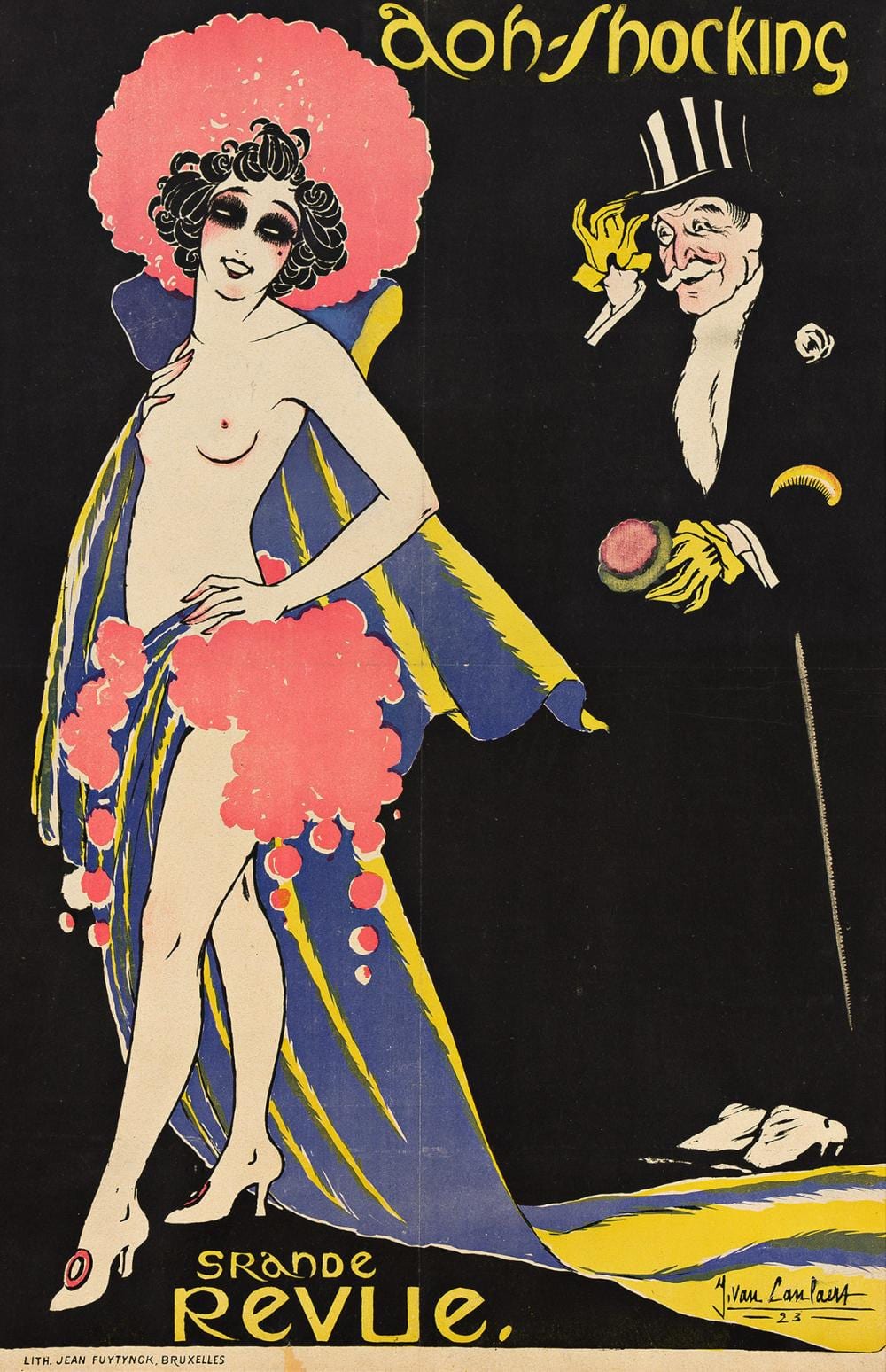 Jean van Caulaert comparable auction result: jean dominique van caulaert 1897 1979 aoh shocking grande revue 1923 34x22 inches 86 x57 cm jean fuytynck brussels