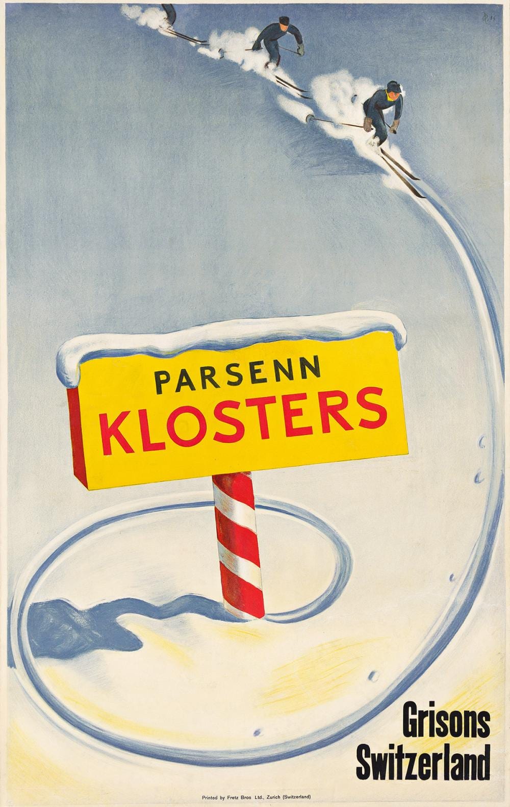 Hugo Laubi comparable auction result: hugo laubi 1888 1959 parsenn klosters 1934 40x25 inches 101 x64 cm fretz bros ltd zurich