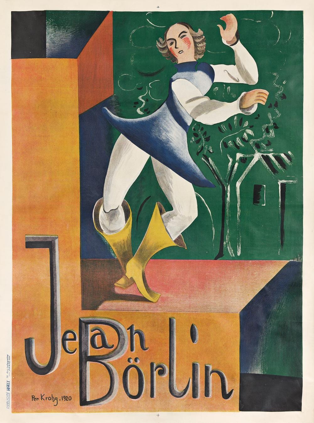 Per Krohg comparable auction result: per krohg 1889 1965 jean b rlin 1920 63x47 inches 162 x120 cm publicite wall paris