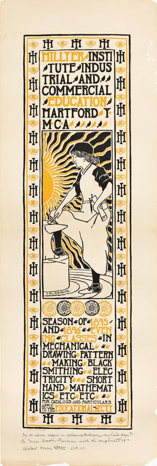 Charles Russell Loomis comparable auction result: charles russell loomis 1857 1936 hillyer institute of industrial and commercial education two posters 1895 each 42 x14 inches 10