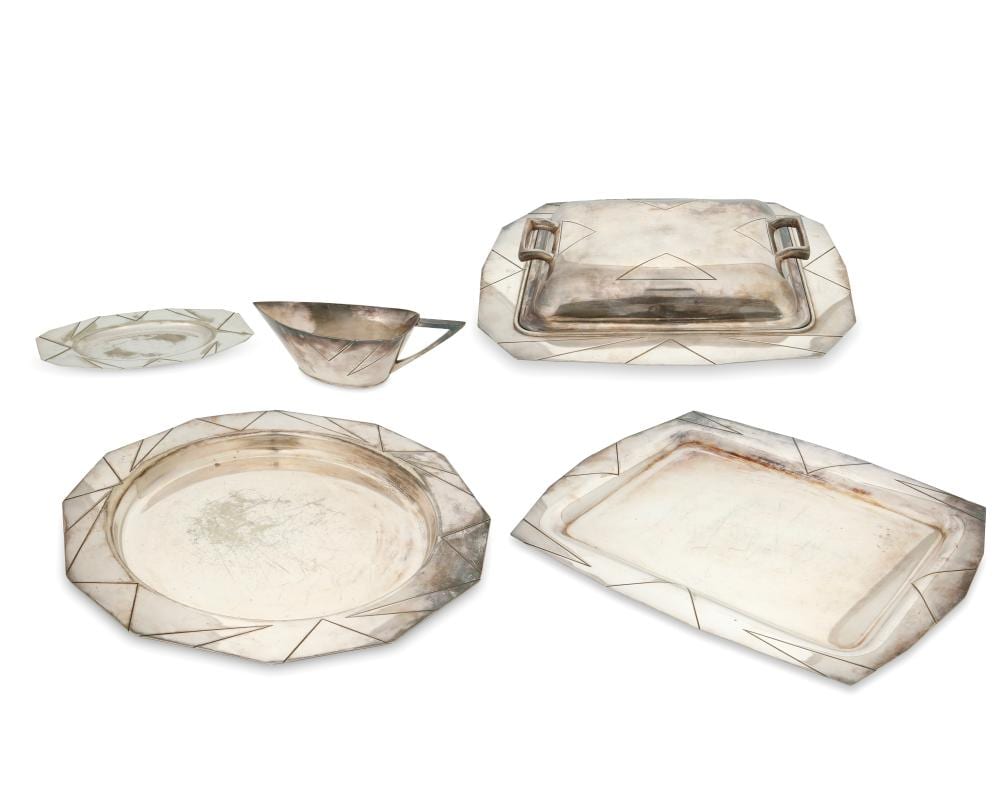Louis W. Rice comparable auction result: louis w rice 1872 1933 a group of shadowardt silver plated table items mid 20th century