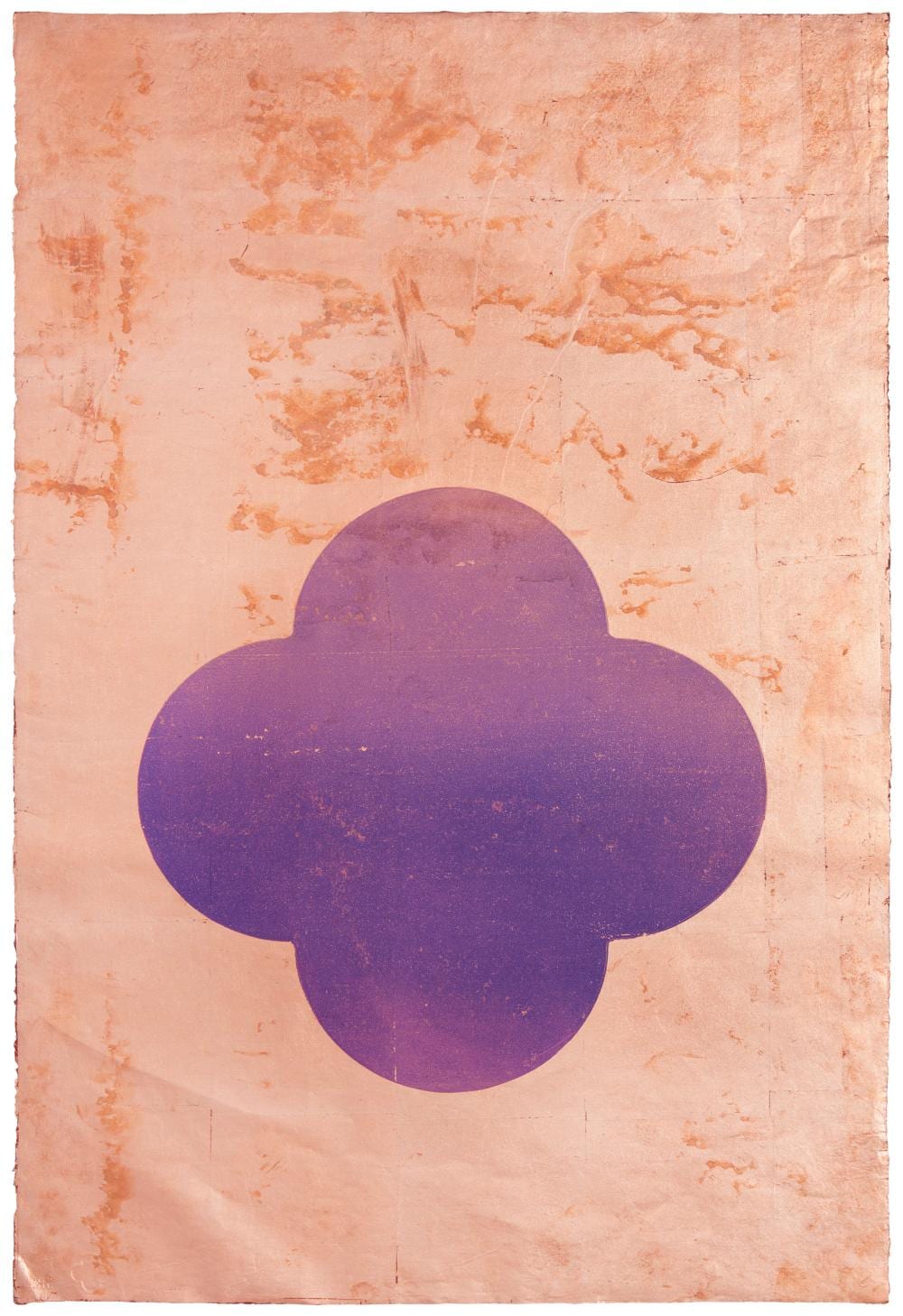 Max Gimblett comparable auction result: max gimblett b 1935 beyond the river 2021 monotype and metal leaf on laid japanese paper image sheet 38 25 h x 25 w