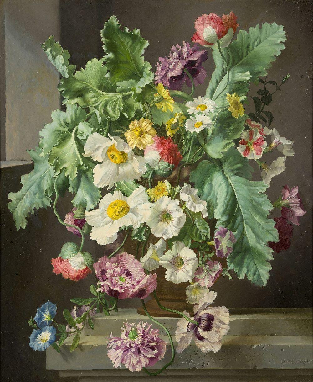 Gerald A. Cooper comparable auction result: gerald a cooper still life with poppies daisies and convolvulus