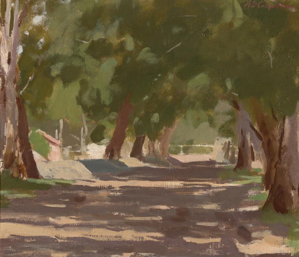 Alexander Colquhoun comparable auction result: alexander douglas colquhoun 1862 1941 country lane oil on canvas on board 29 x 34 cm frame 44 x 50 x 4 cm