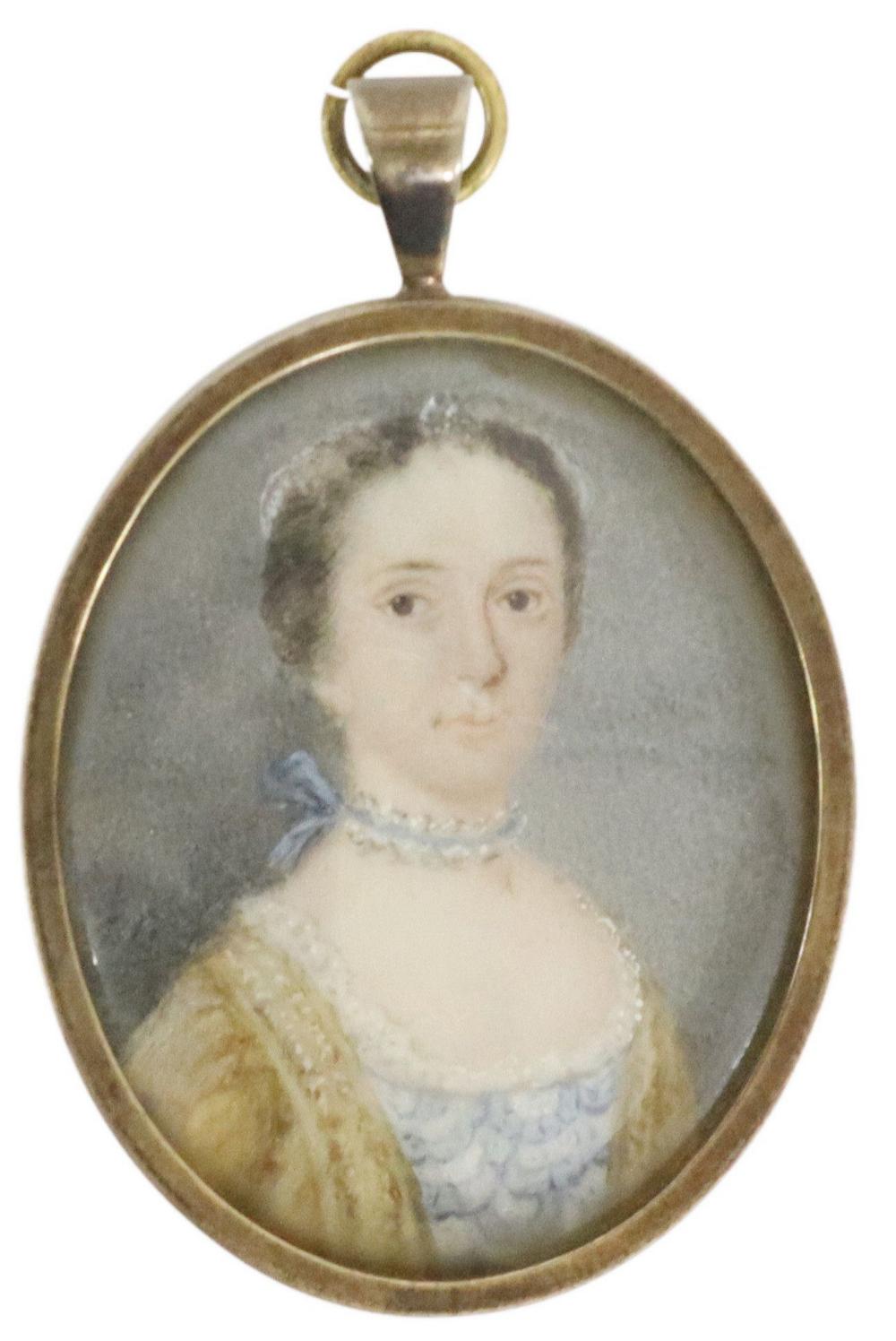 Samuel Collins comparable auction result: samuel collins attrib portrait miniature 18th c