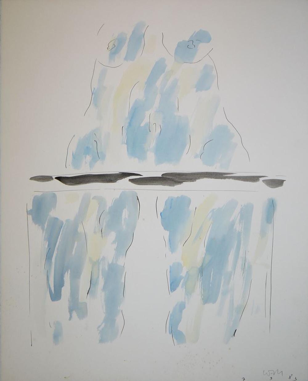 Wilhelm Loth comparable auction result: wilhelm loth stehender liegender weiblicher torso zwei gro e aquarelle von 1983