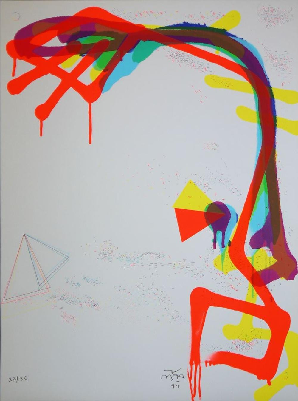 Harald Naegeli comparable auction result: harald naegeli ohne titel aus flagge zeigen signierte farbserigraphie von 1994