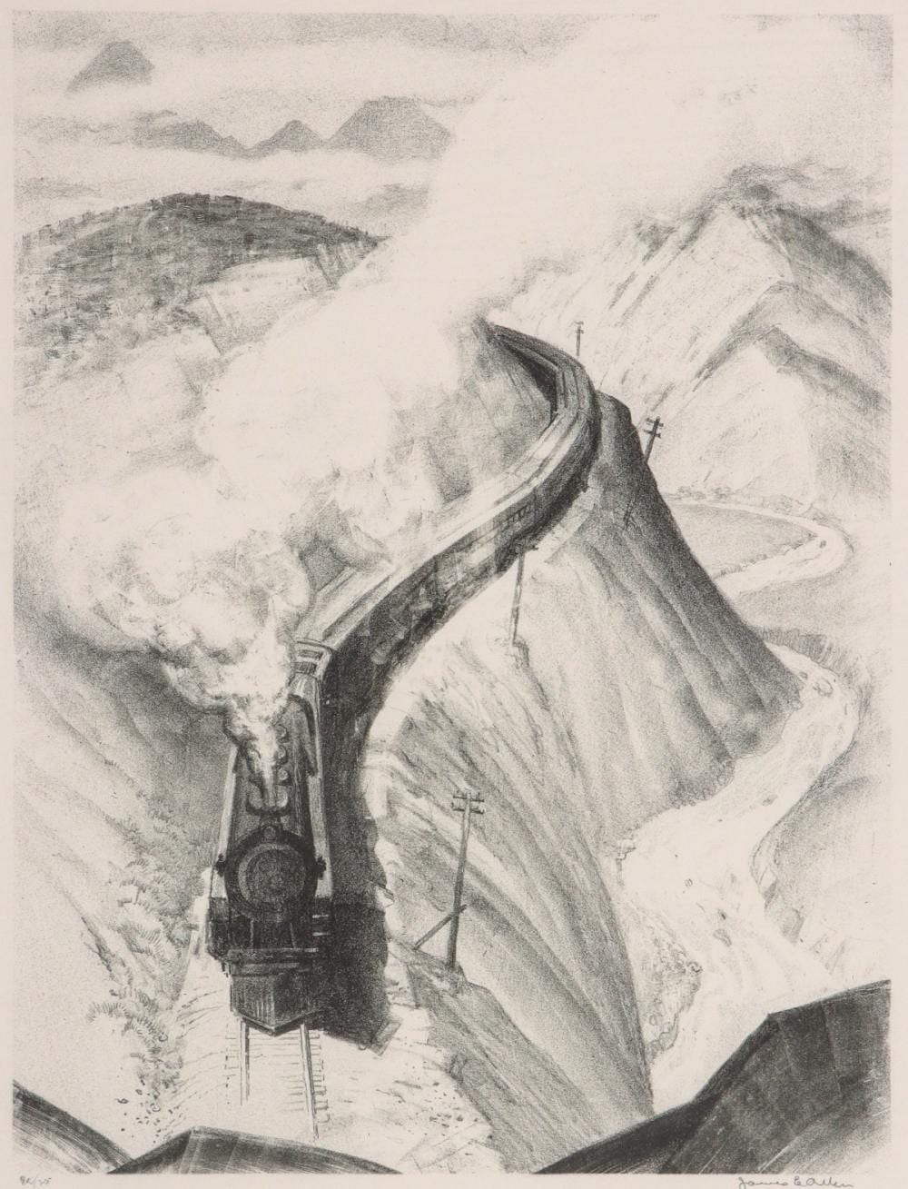 James E. Allen comparable auction result: james e allen 1894 1964 pencil signed lithograph