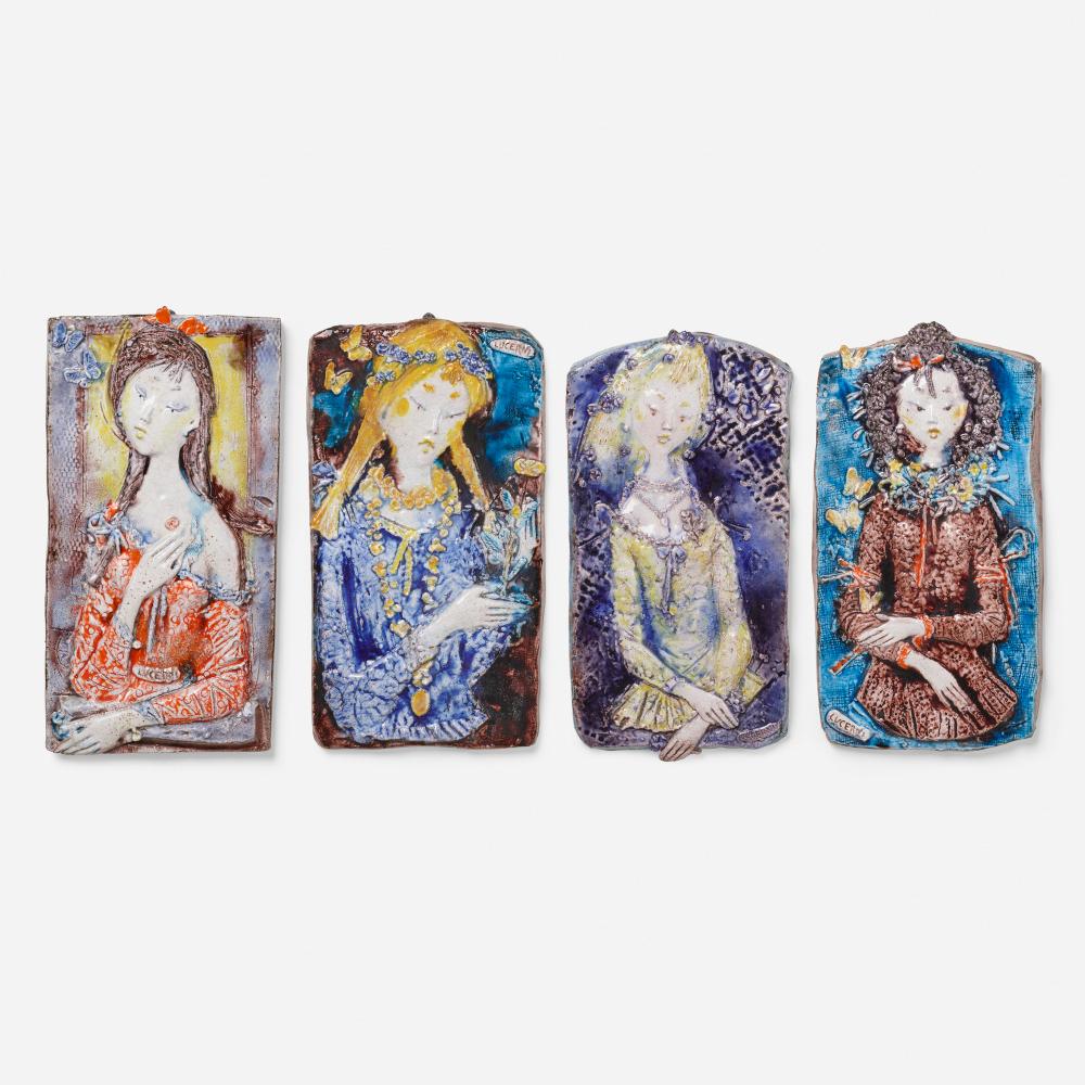 Ugo Lucerni comparable auction result: ugo lucerni four seasons plaques set of four