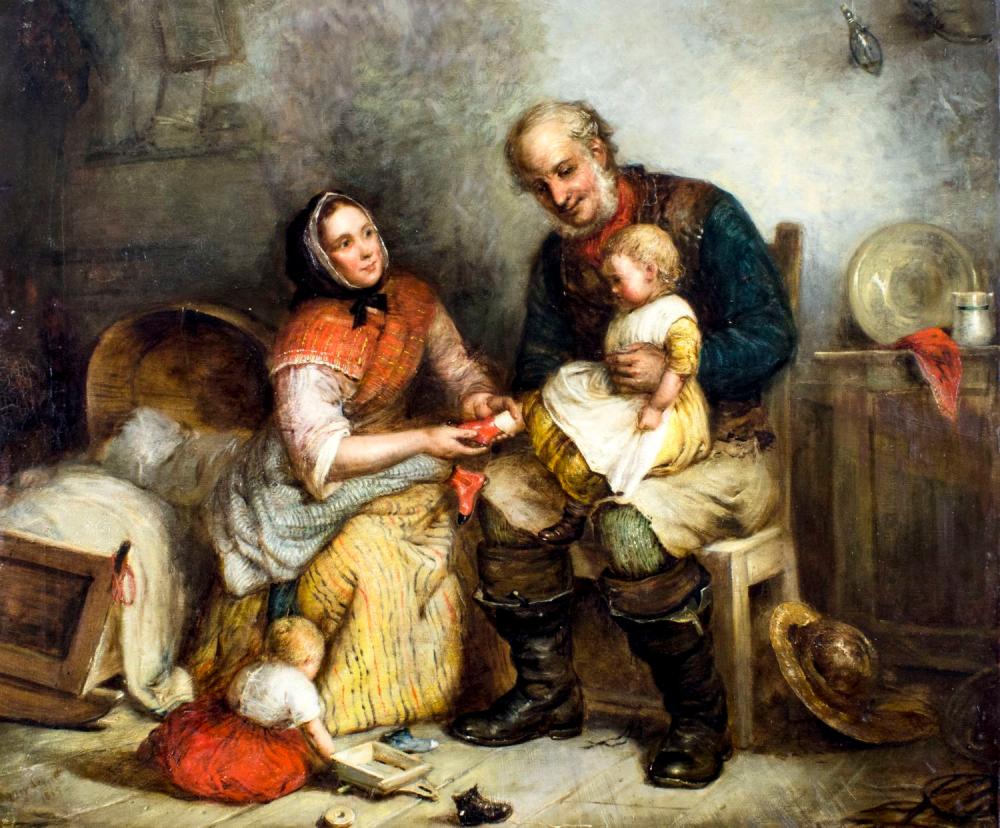 Alexander Leggett comparable auction result: alexander leggett uk 1828 1884 oil painting antique