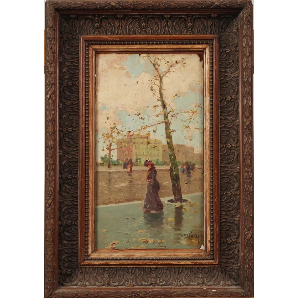 Michele Catti comparable auction result: michele catti 1855 1914 figura sul marciapiede figure on the sidewalk