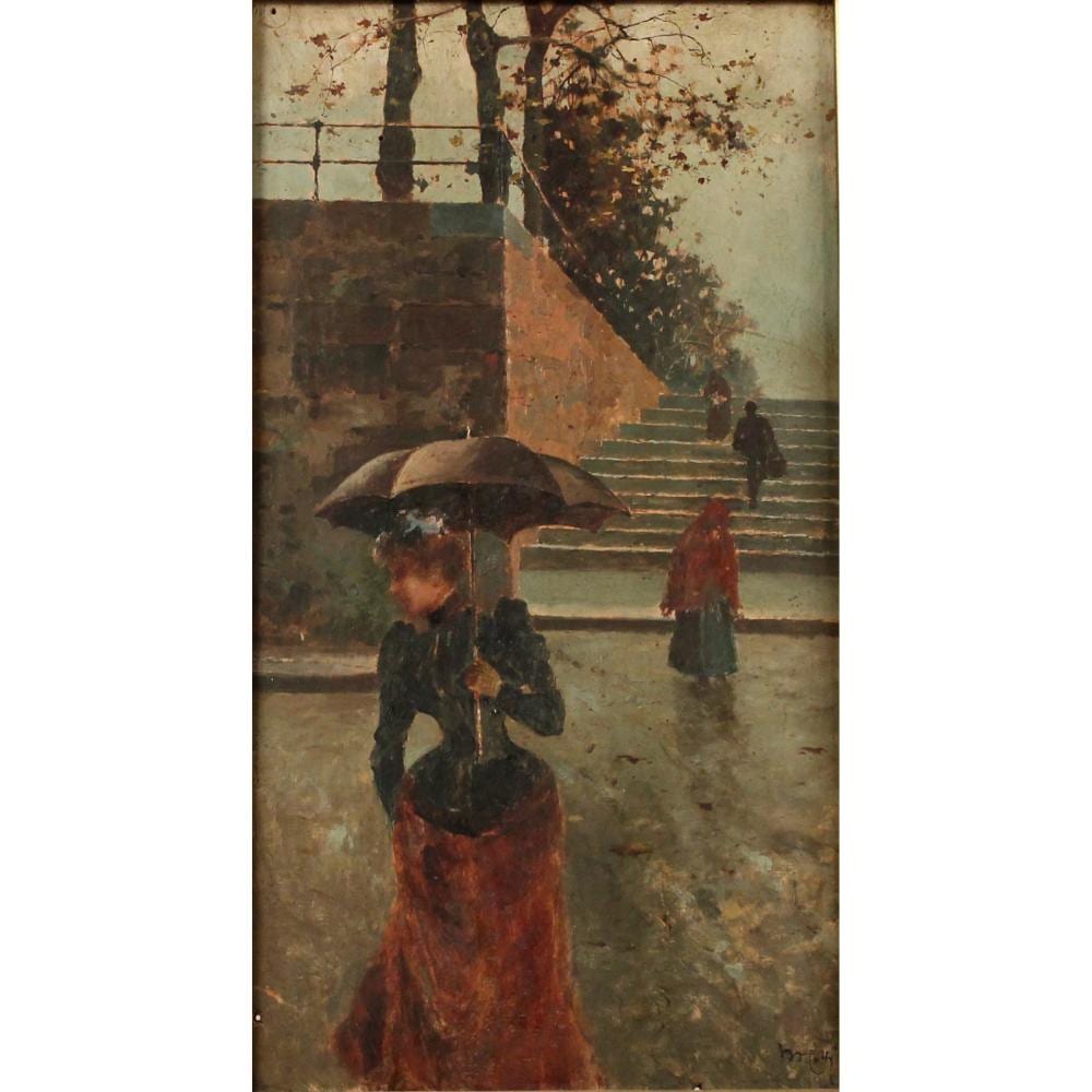 Michele Catti comparable auction result: michele catti 1855 1914 donna con ombrello woman with umbrella