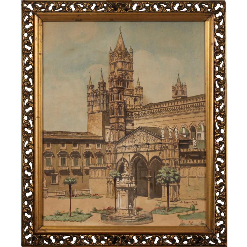 Salvatore (1870) Gregorietti comparable auction result: salvatore gregorietti 1870 1952 scorcio della cattedrale di palermo glimpse of the cathedral of palermo