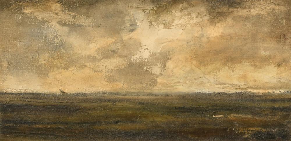 John (1940) Anderson comparable auction result: john anderson circa 1975 on the wash lincolnshire sailboat on a horizon oil on canvas inscribed verso