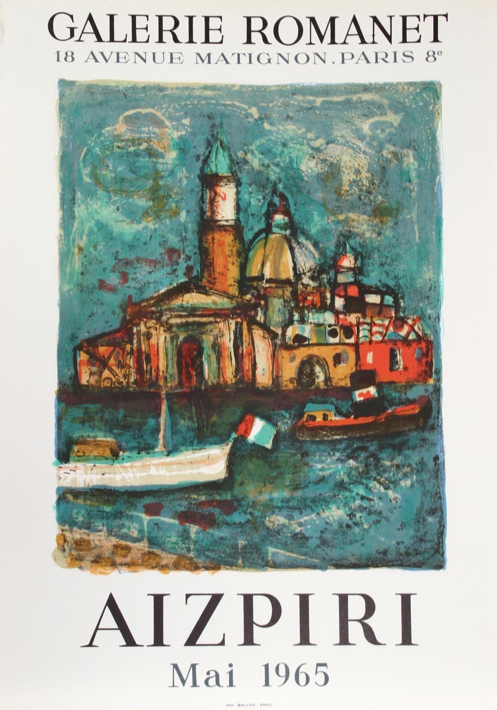 Paul Augustin Aizpiri comparable auction result: paul augustin aizpiri exhibition galerie romanet lithograph poster