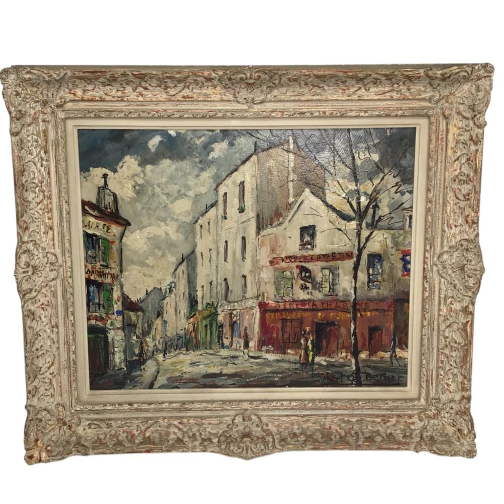 Robert LeBerger comparable auction result: robert le berger french 1905 1972 oil on board montmartre rare narvino et place au tertre