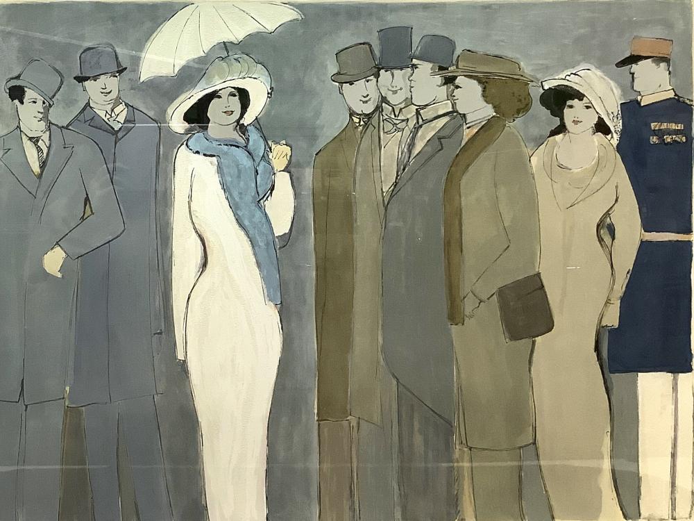 David Schneuer “Parasol” Signed Limited Edition Print sold by EJ'S Auction & Appraisal, lot 1086 — auction record photograph