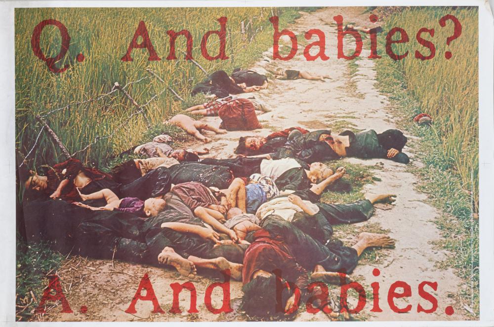 RONALD HAEBERLE - AND BABIES? - ANTI WAR POSTER sold by Fairhill Auction LLC, lot 740 — auction record photograph