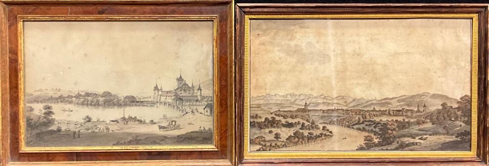 Johann Ludwig Aberli comparable auction result: johann ludwig aberli swiss 1723 1786 after la ville de berne du cote du nord coloured engraving 21 5cm x 35cm another 2