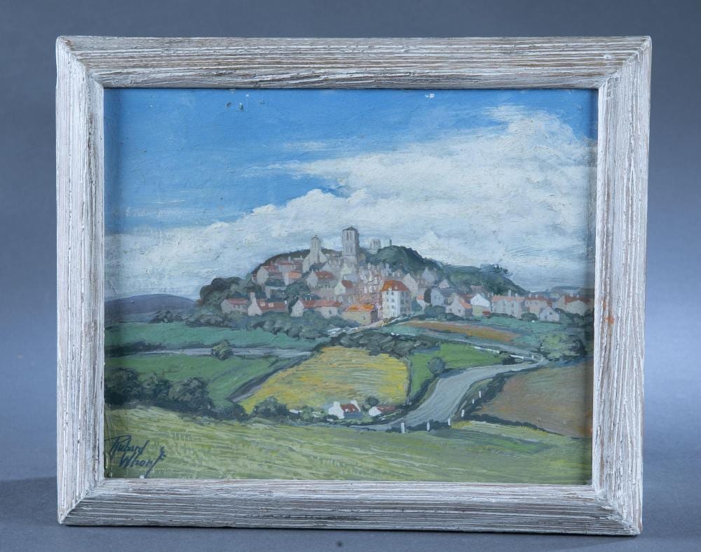 Richard Whorf comparable auction result: richard whorf countryside town view o b