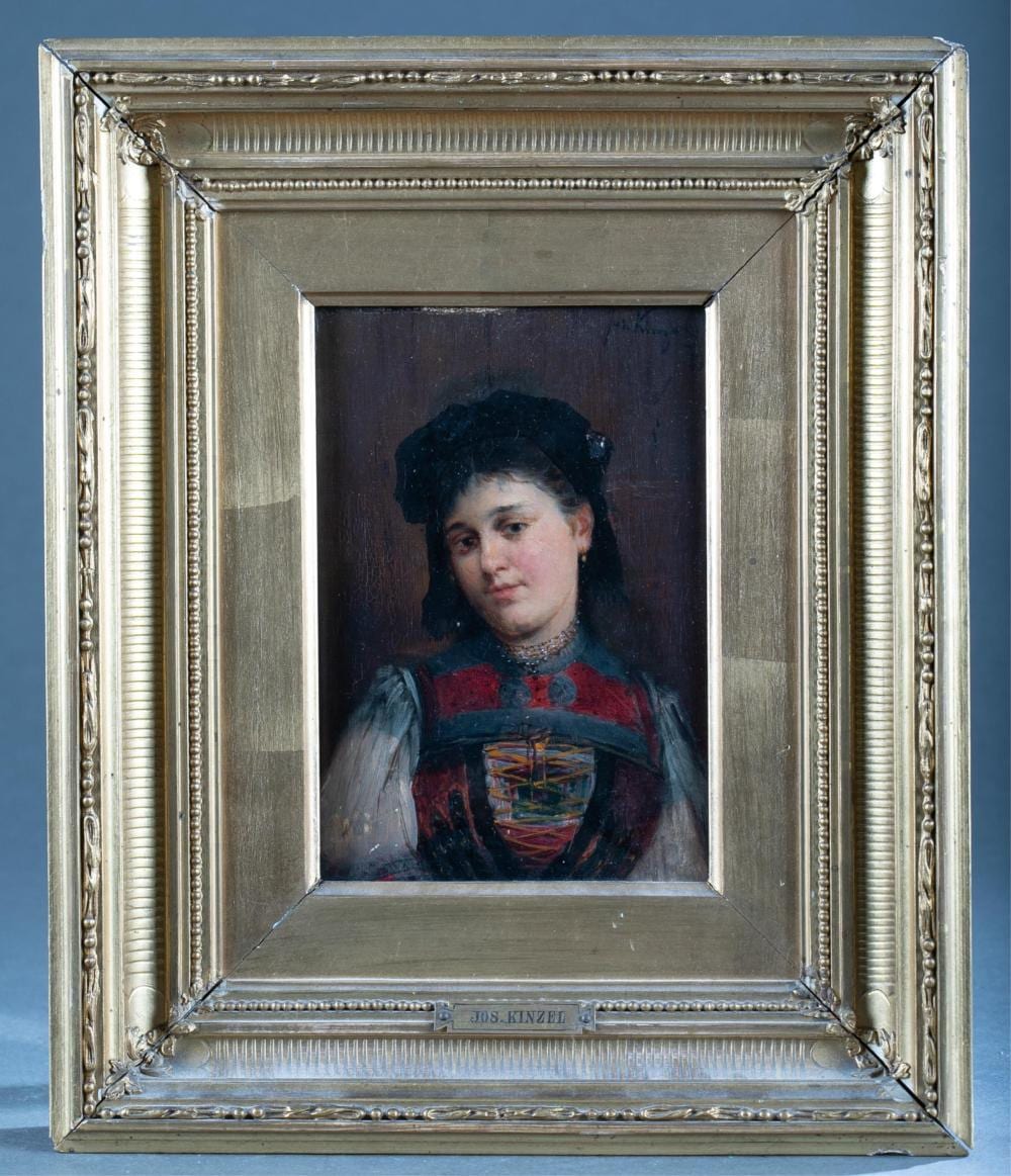 Josef Kinzel comparable auction result: josef kinzel portrait of a woman o b