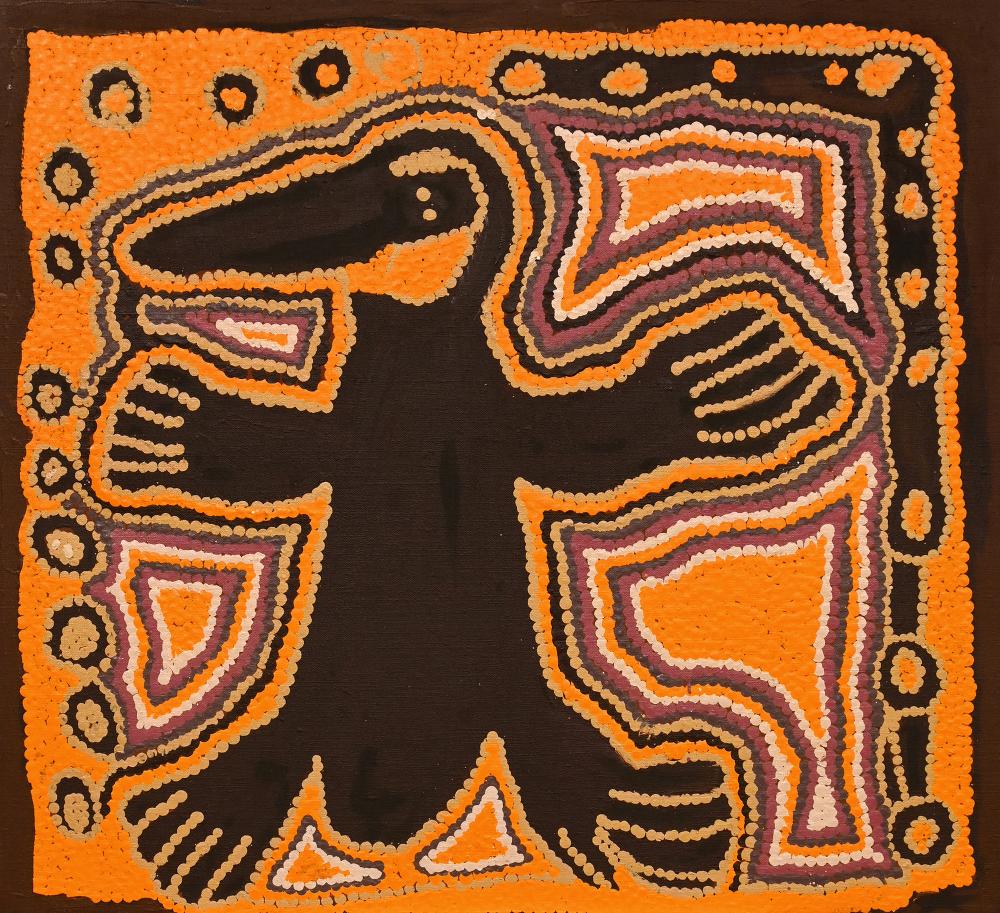 Linda Syddick Napaltjarri comparable auction result: linda syddick napaltjarri emu ancestor and walukirritji rockhole site 2000