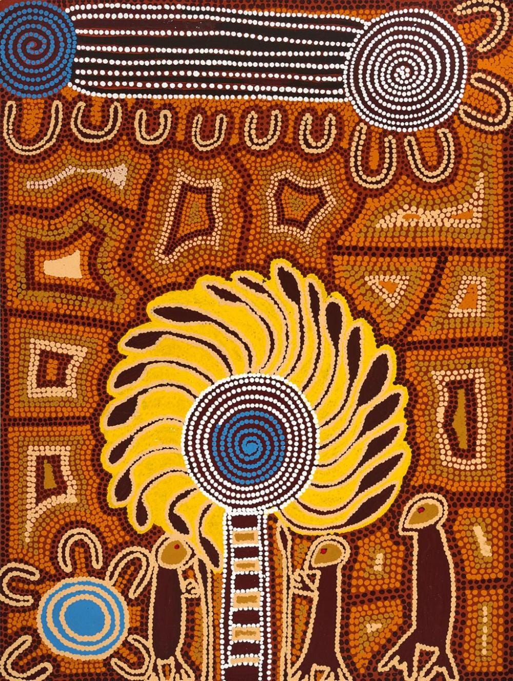 Ruby Daniels Nangala comparable auction result: ruby daniels nangala c1961 mother s story 2008 acrylic on belgian linen 129 x 92 x 3 cm ready to hang