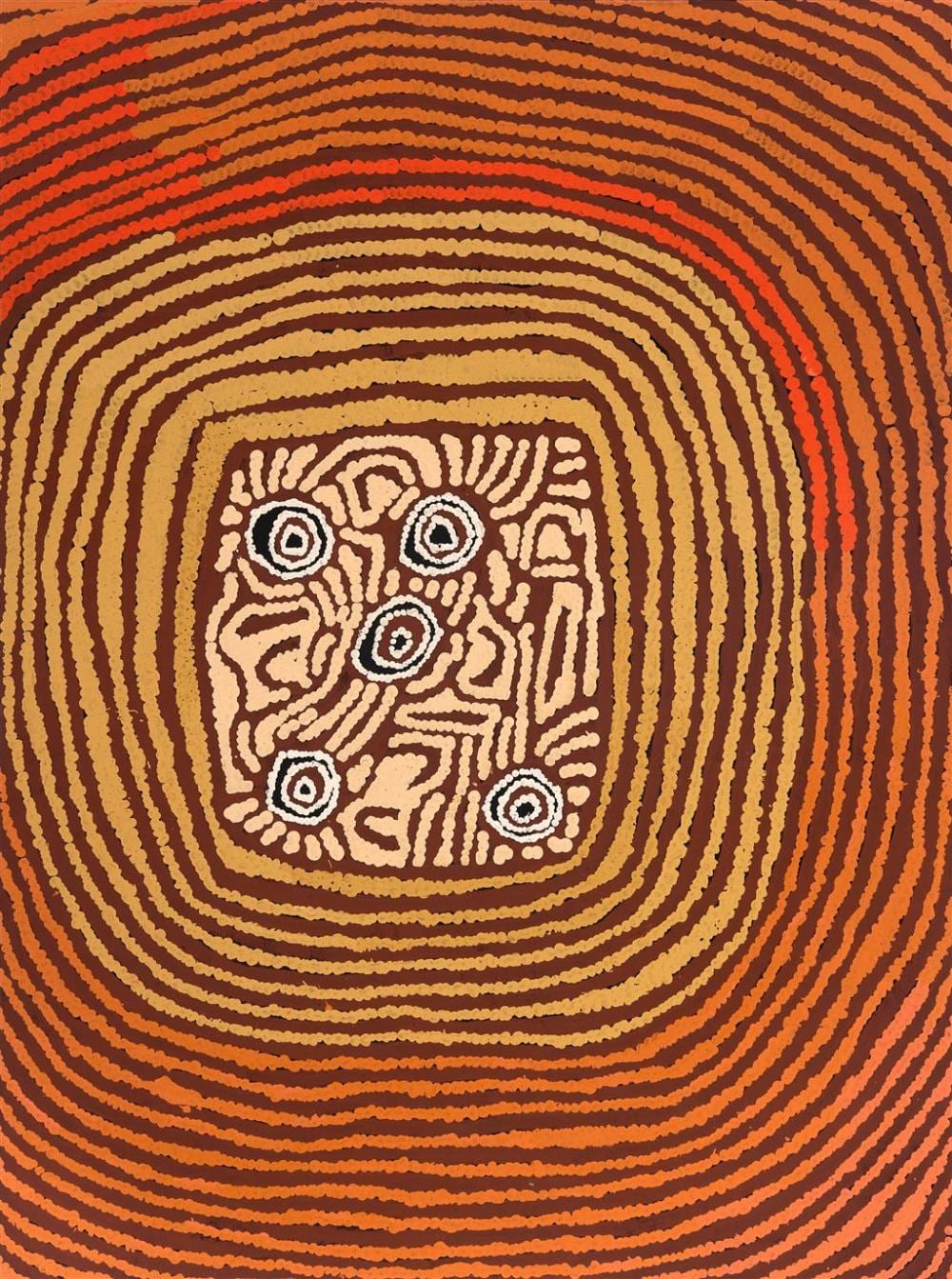 Mary Brown Napangardi comparable auction result: mary brown napangardi c1949 women s ceremony my country 2001 acrylic on belgian linen 122 x 91 x 3 cm ready to hang