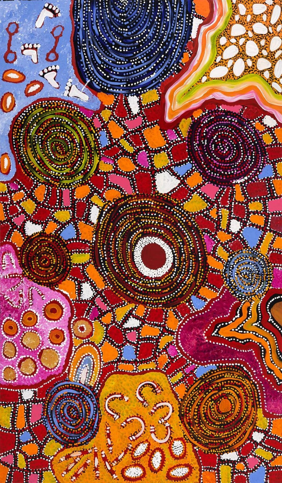 Samantha Daniels Napaltjarri comparable auction result: samantha daniels napaltjarri c1972 seven sisters acrylic on canvas 150 x 90 x 3 cm ready to hang