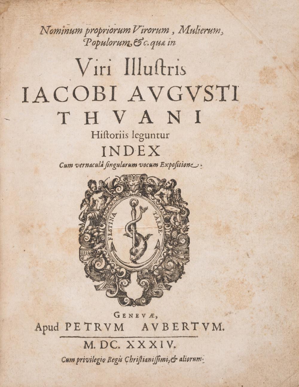 dupuy jacques nominum propriorum virorum mulierum populorum c quae in viri illustris jacobi augusti thuani historiis leguntur index geneva pierre aubert 1634 · Forum Auctions - UK · 2024-02-29 Philippe (1960) Dupuy comparable auction result: dupuy jacques nominum propriorum virorum mulierum populorum c quae in viri illustris jacobi augusti thuani historiis leguntur index geneva pierre aubert 1634