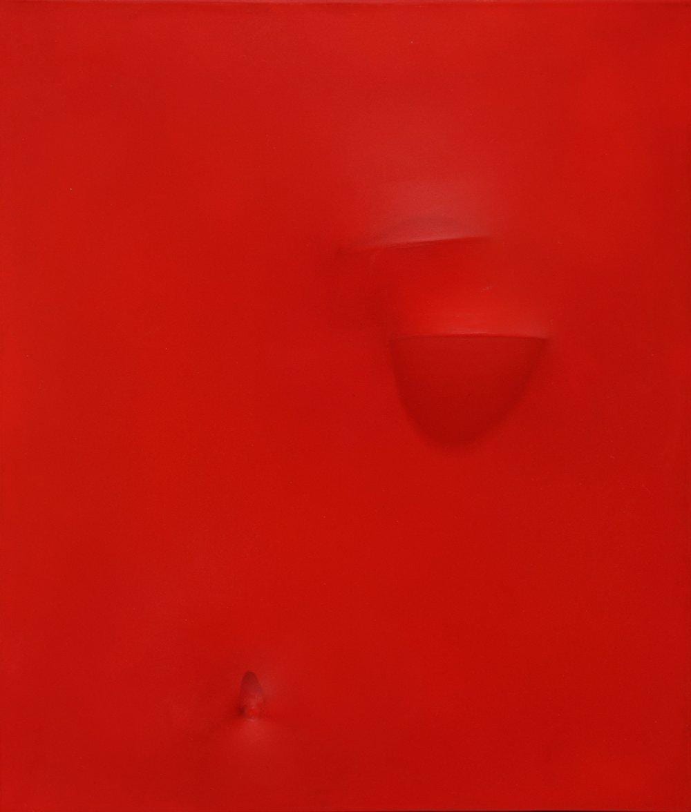 Leopoldo Nóvoa comparable auction result: leopoldo n voa pontevedra 1919 paris 2012 red 1971 acrylic on canvas signed and dated on the back