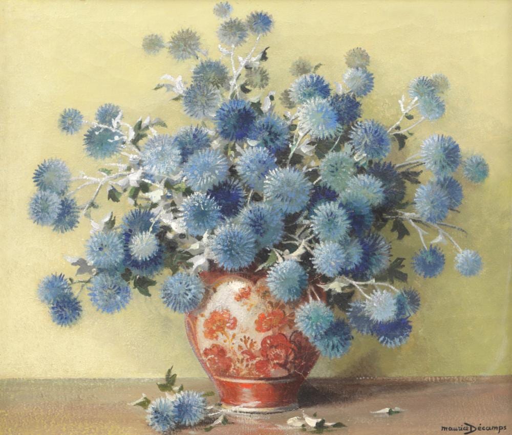 Maurice Decamps comparable auction result: maurice decamps bouquet of blue thistles