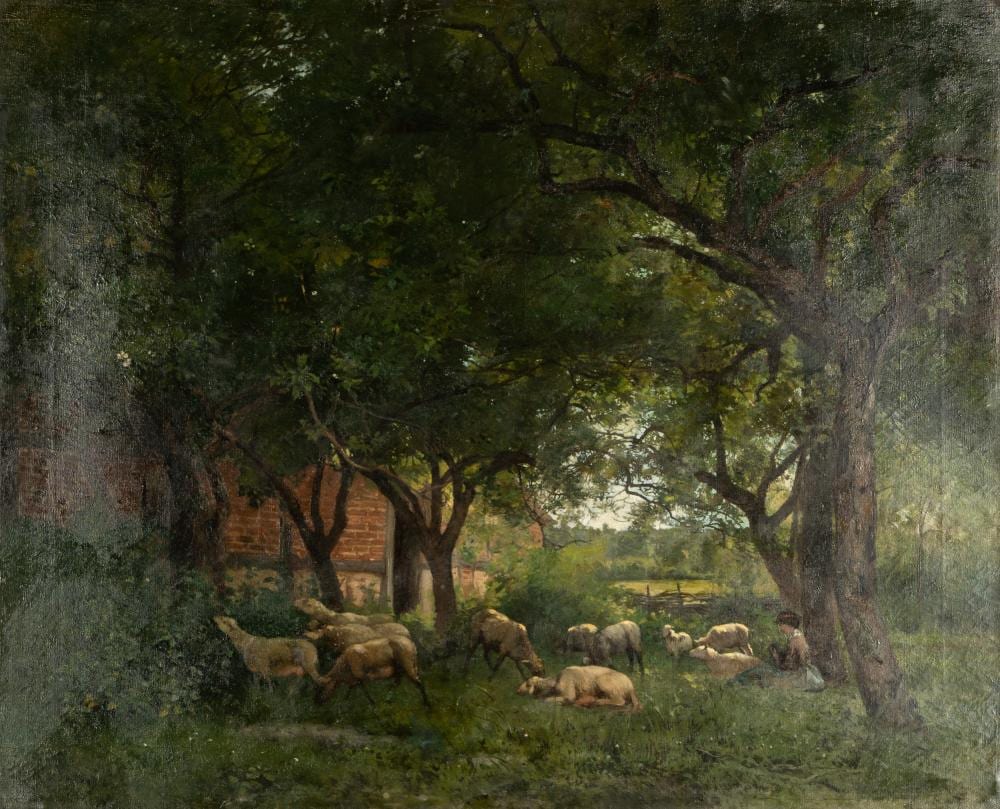 camille magnus 1850 1877 figure and sheep in landscape · Abell Auction · 2024-02-22 Camille Magnus comparable auction result: camille magnus 1850 1877 figure and sheep in landscape