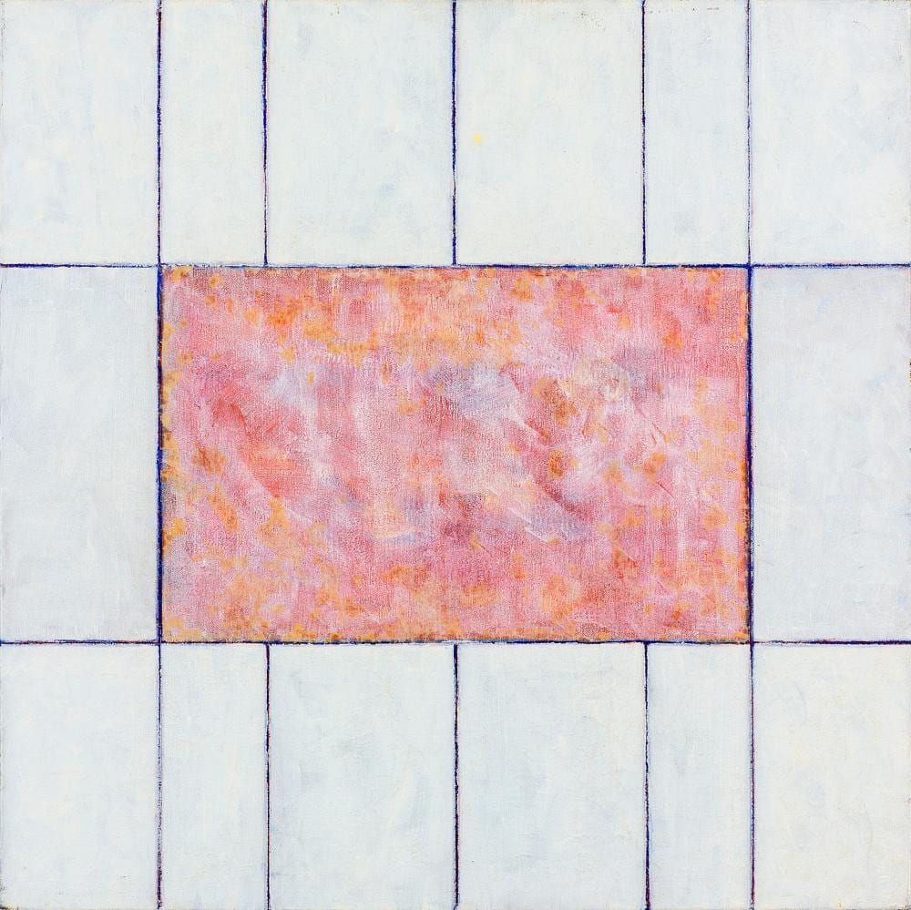 Emanuel Raft comparable auction result: emanuel raft 1938 2016 procession no 8 1996 acrylic graphite gold leaf and wax on canvas 61 x 61 cm